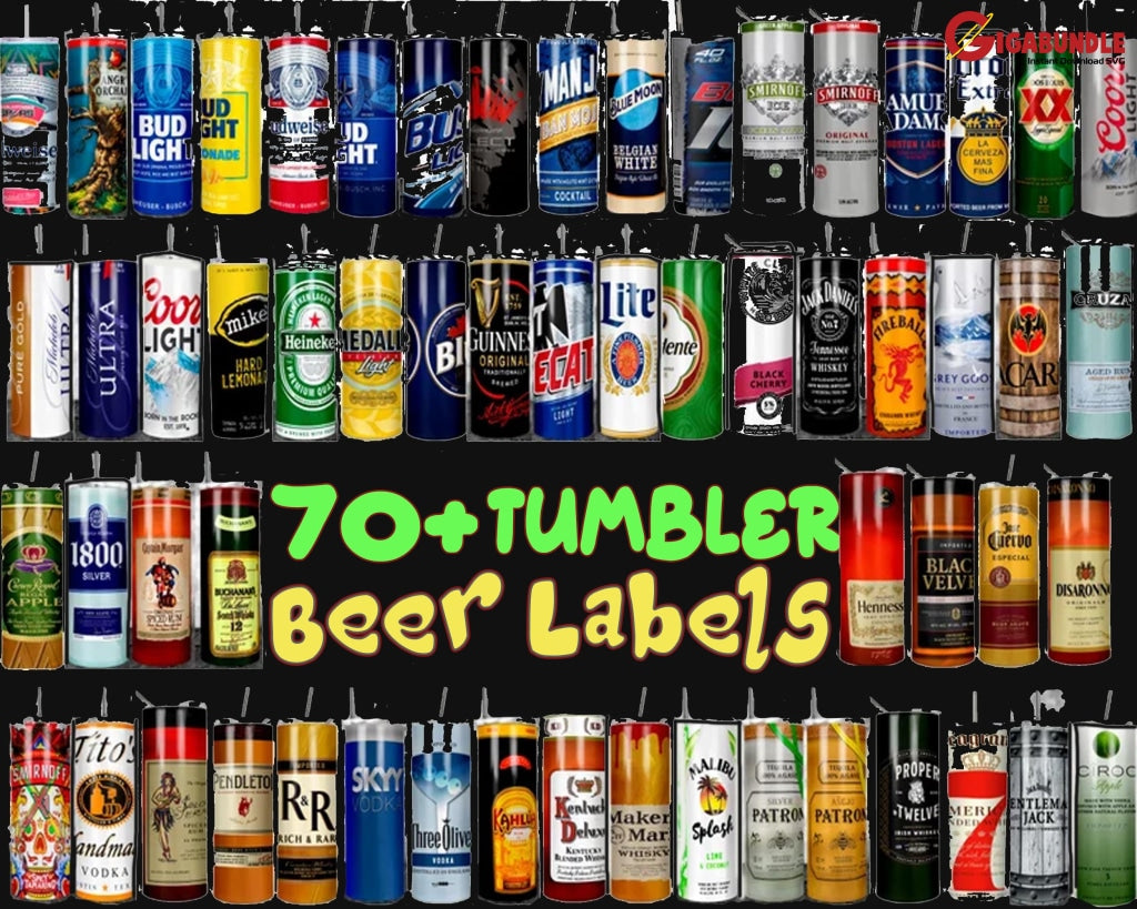 70+ Brands Popular Beer Liquorbeer & Liquor Tumbler Bundle Straight Designs Sublimation Wraps Great