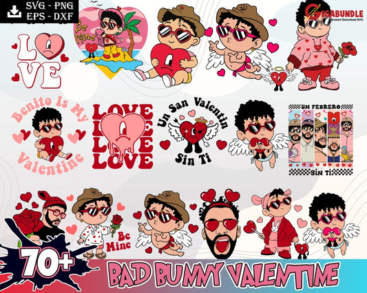 70+ Valentine Bad Bunny Svg Valentines Svg Benito Un San Valentin Sin Ti Png Candy Heart Digital