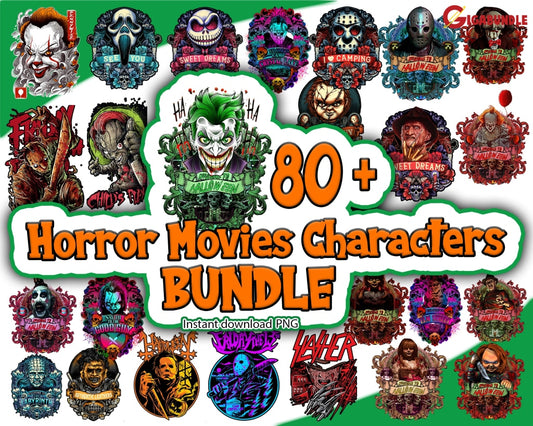 80+ Bundle Friends Horror Characters Png Happy Halloween Gift Movie Killers