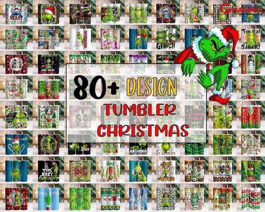 80+ Christmas Tumbler 20Oz Skinny Sublimation Designs