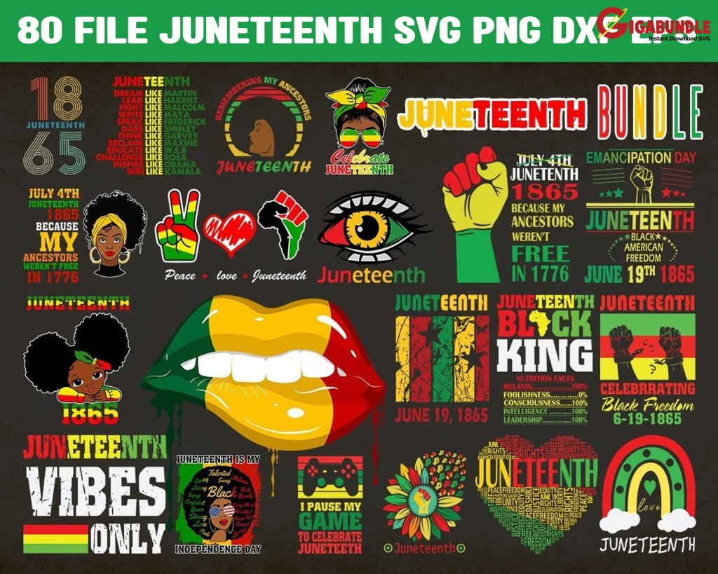 80 Juneteenth Svg Png Bundle Juneteenth Sublimation Png Free-Ish Svg Shirt Is My Independence Day