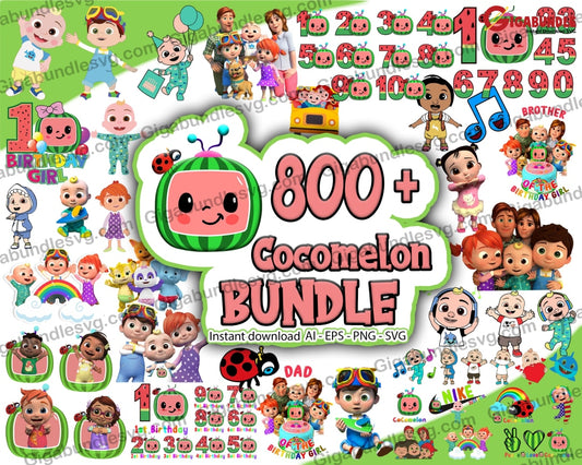 800+ Cocomelon Bundle Svg Bundle -Instant Download