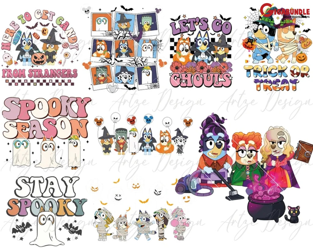 Bluey Halloween Sublimation Png
