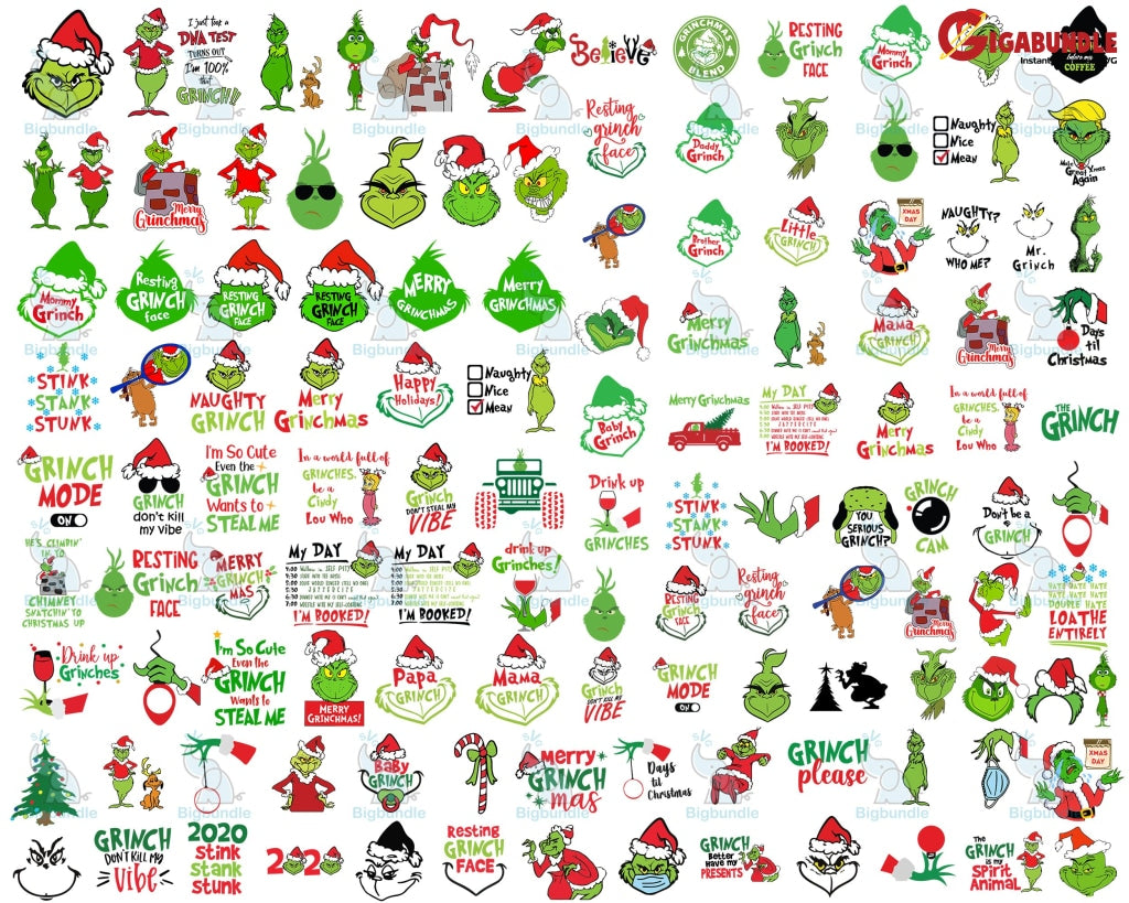 950+ Grinch SVG Files Free for Cricut, Silhouette, Grinch Face SVG, Gr ...