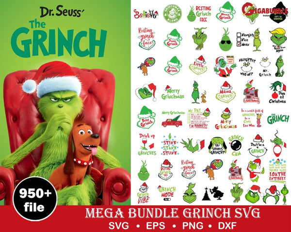 950+ Grinch SVG Files Free for Cricut, Silhouette, Grinch Face SVG, Gr ...