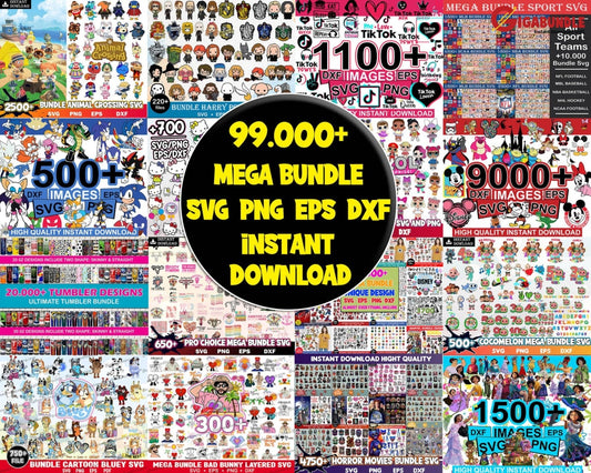 99.000+ Ultimate Giga Bundle Svg Mega Bundle 50.000 Unique Designs Almost Everything Included