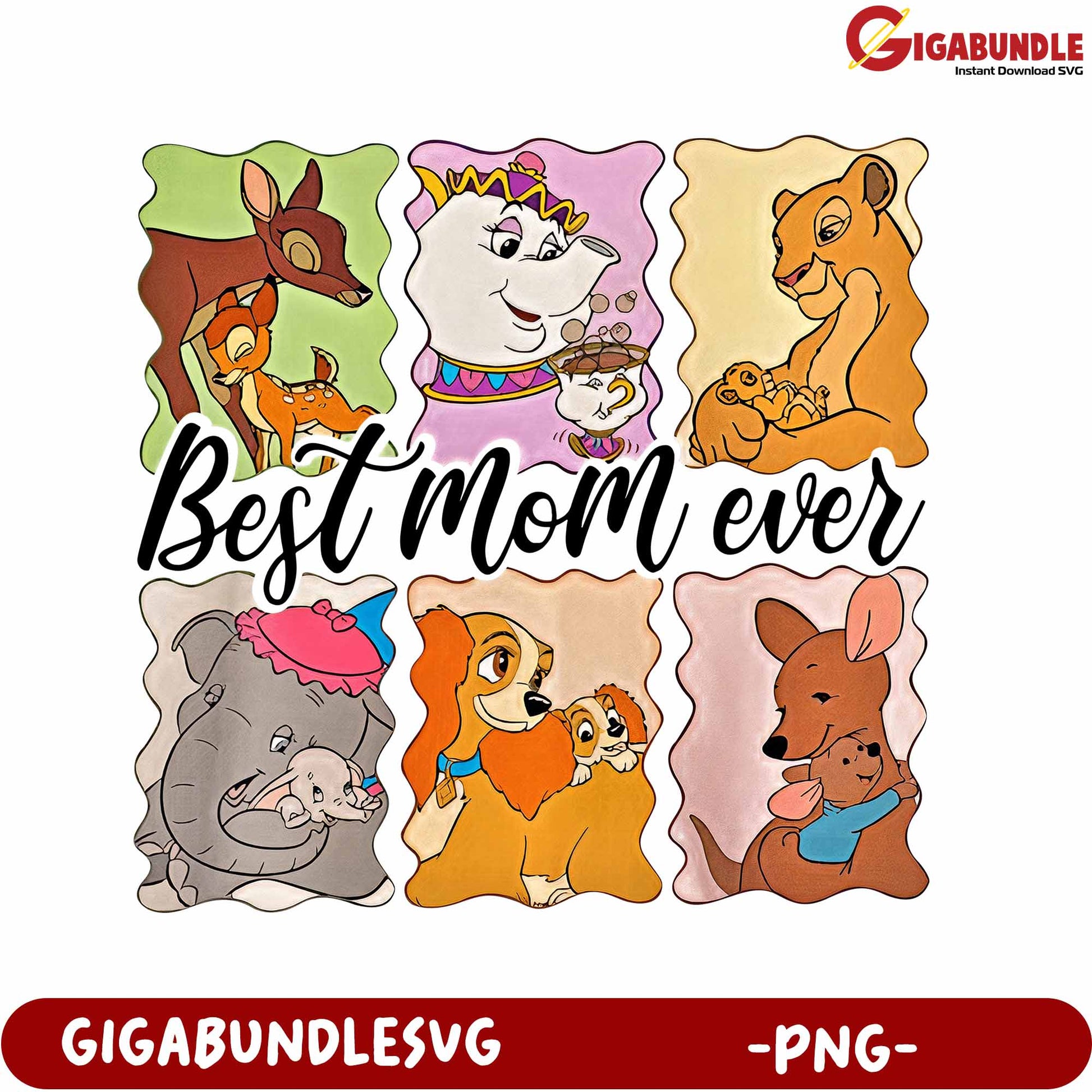 Adorable Animal Mom PNG Art for Best Mom Ever Gift Ideas