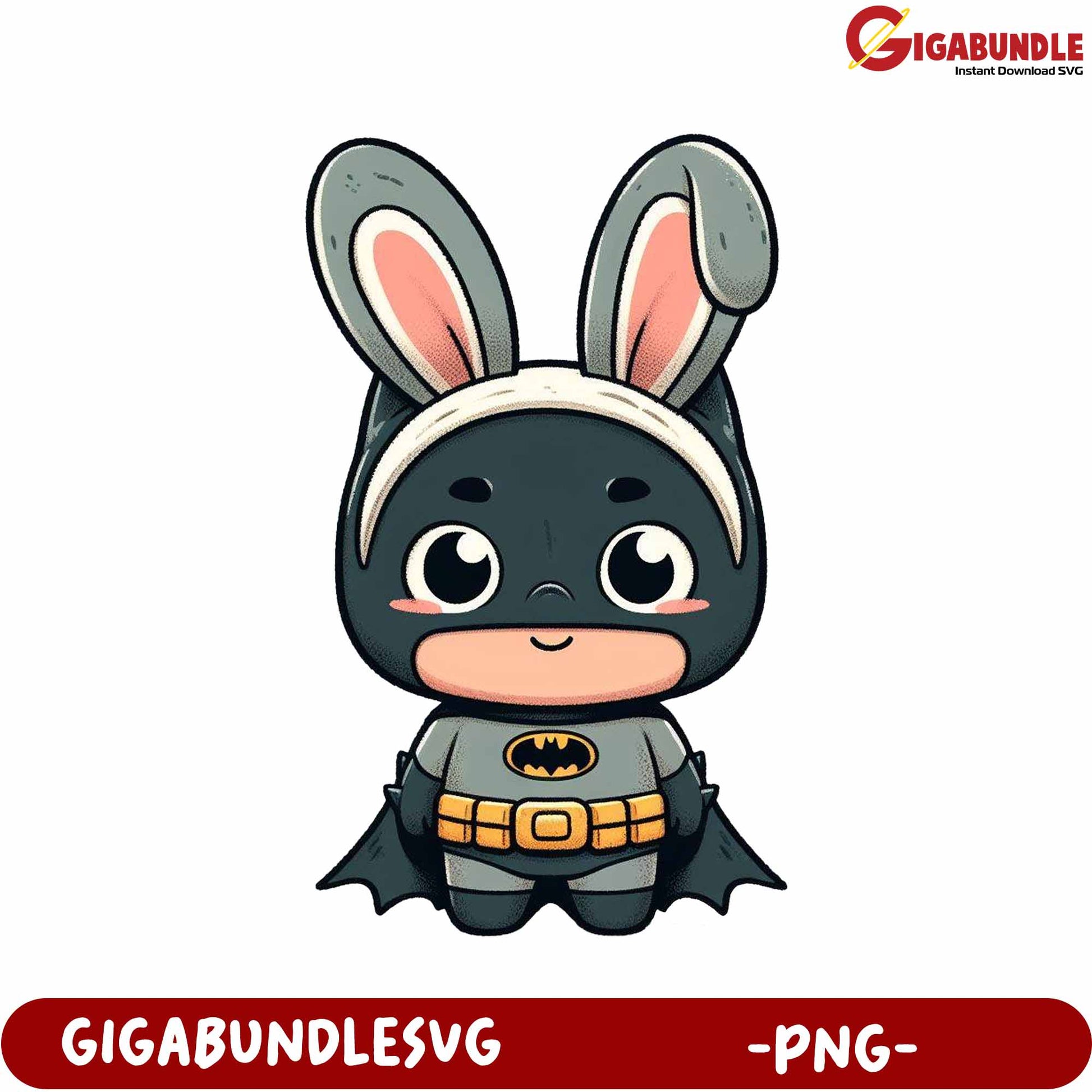 Adorable Bunny Batman Character PNG for Creative Projects