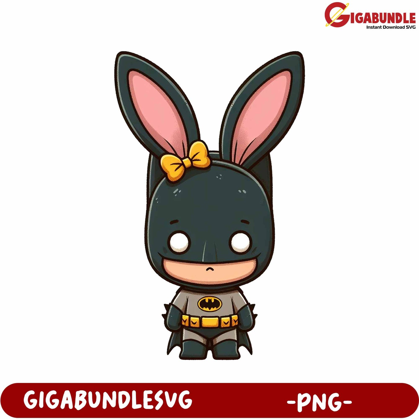 Adorable Bunny Batman Character PNG for Fun Designs and Crafts