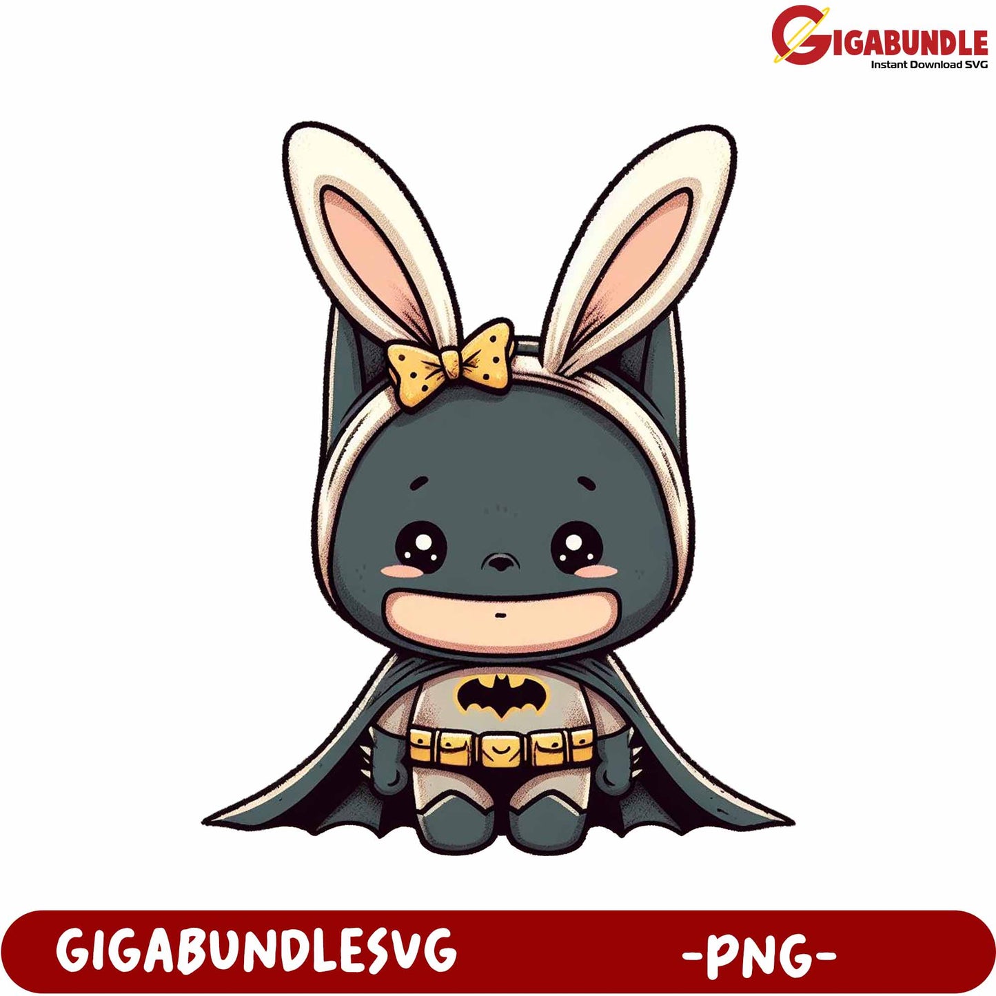 Adorable Bunny Batman PNG for Creative Projects and Crafts