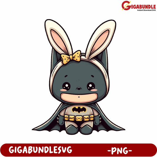 Adorable Bunny Batman PNG for Creative Projects and Crafts