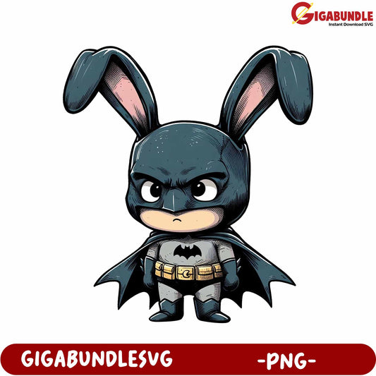 Adorable Bunny Batman PNG for Unique Design Projects - Gigabundle