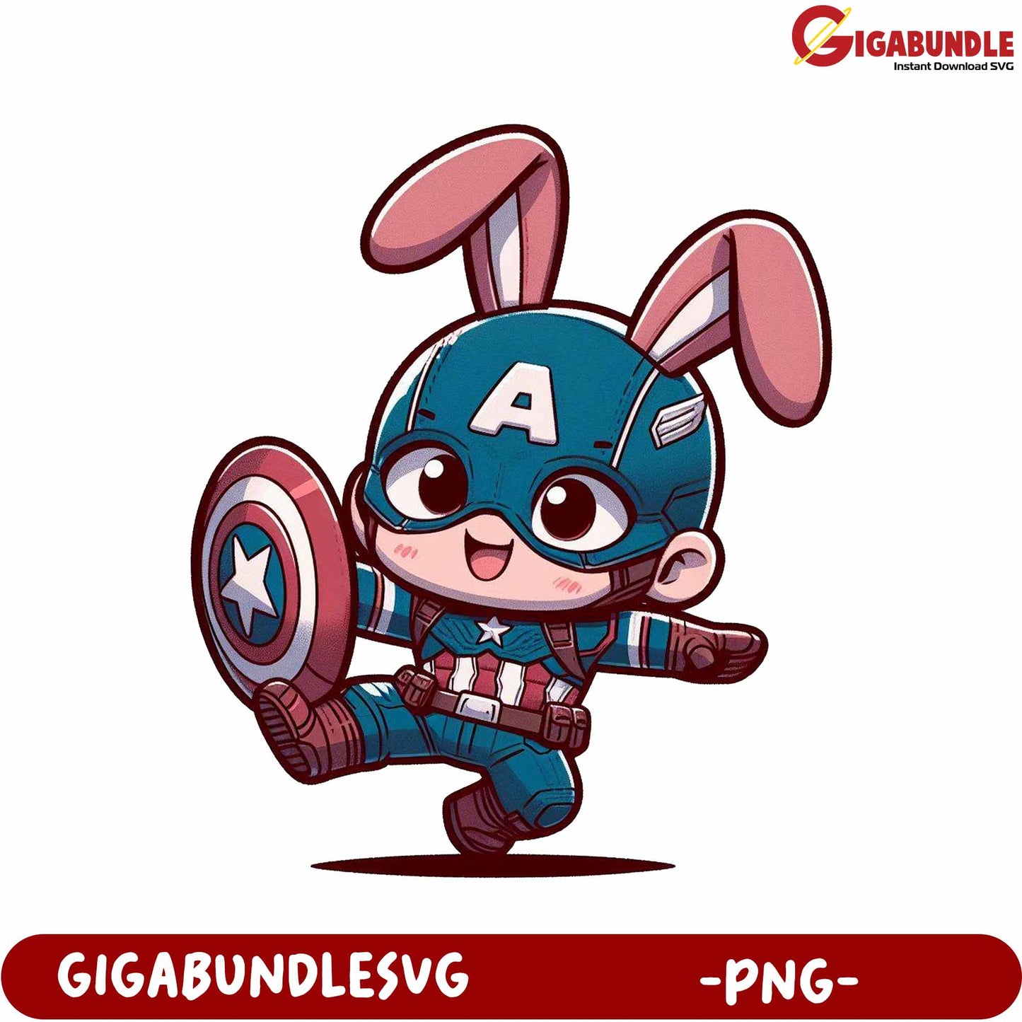 Adorable Bunny Captain America PNG for Fun Design Projects