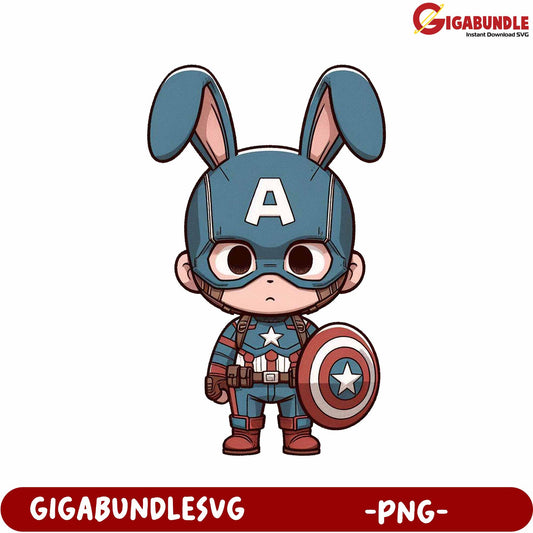 Adorable Bunny Captain Character PNG for Creative Projects