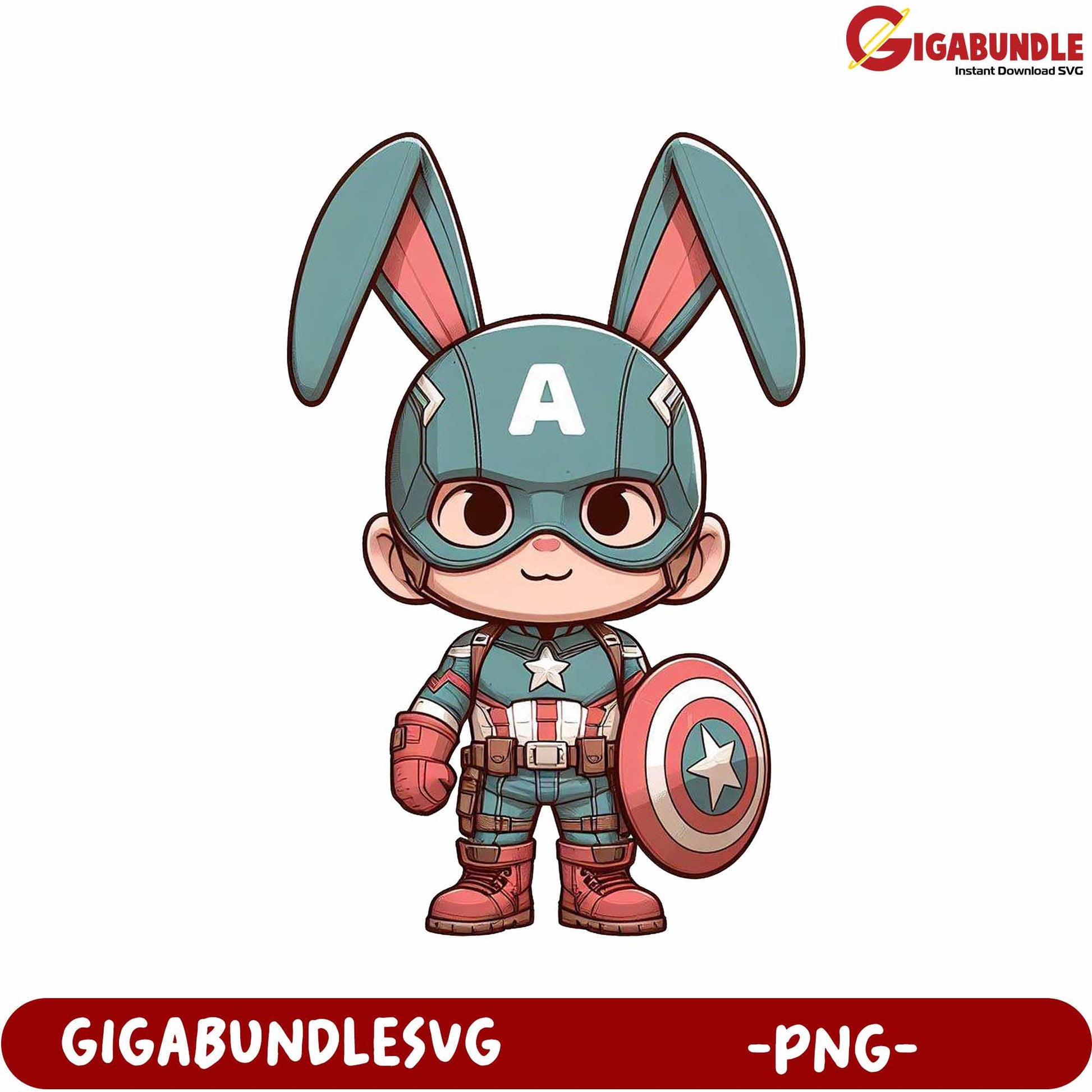 Adorable Bunny Captain Character PNG for Kids' Designs