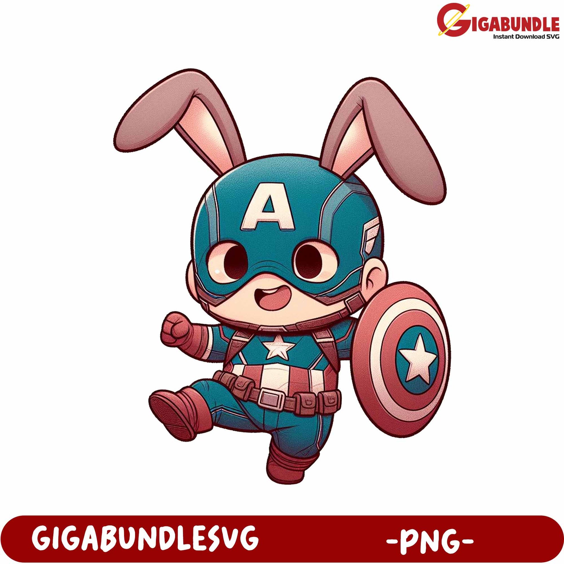 Adorable Bunny Captain Hero PNG Download for Crafts and Decor