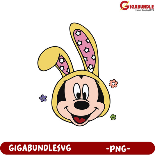 Adorable Bunny Cartoon Character PNG - Instant Download SVG