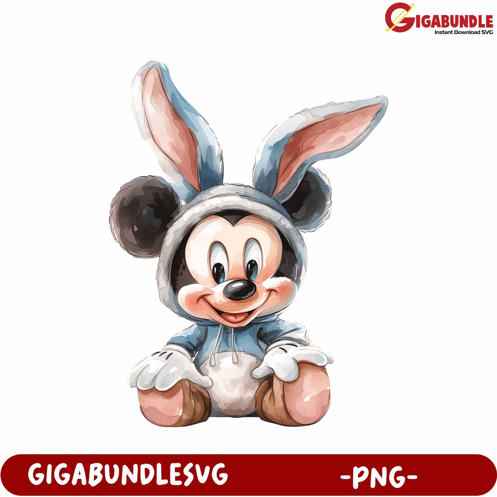 Adorable Bunny Costume Mickey Mouse PNG for Fun Designs