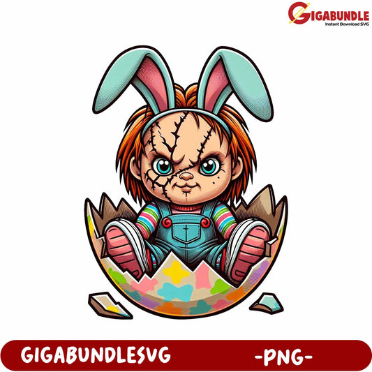 Adorable Bunny Doll in Egg PNG Art for Unique Creations