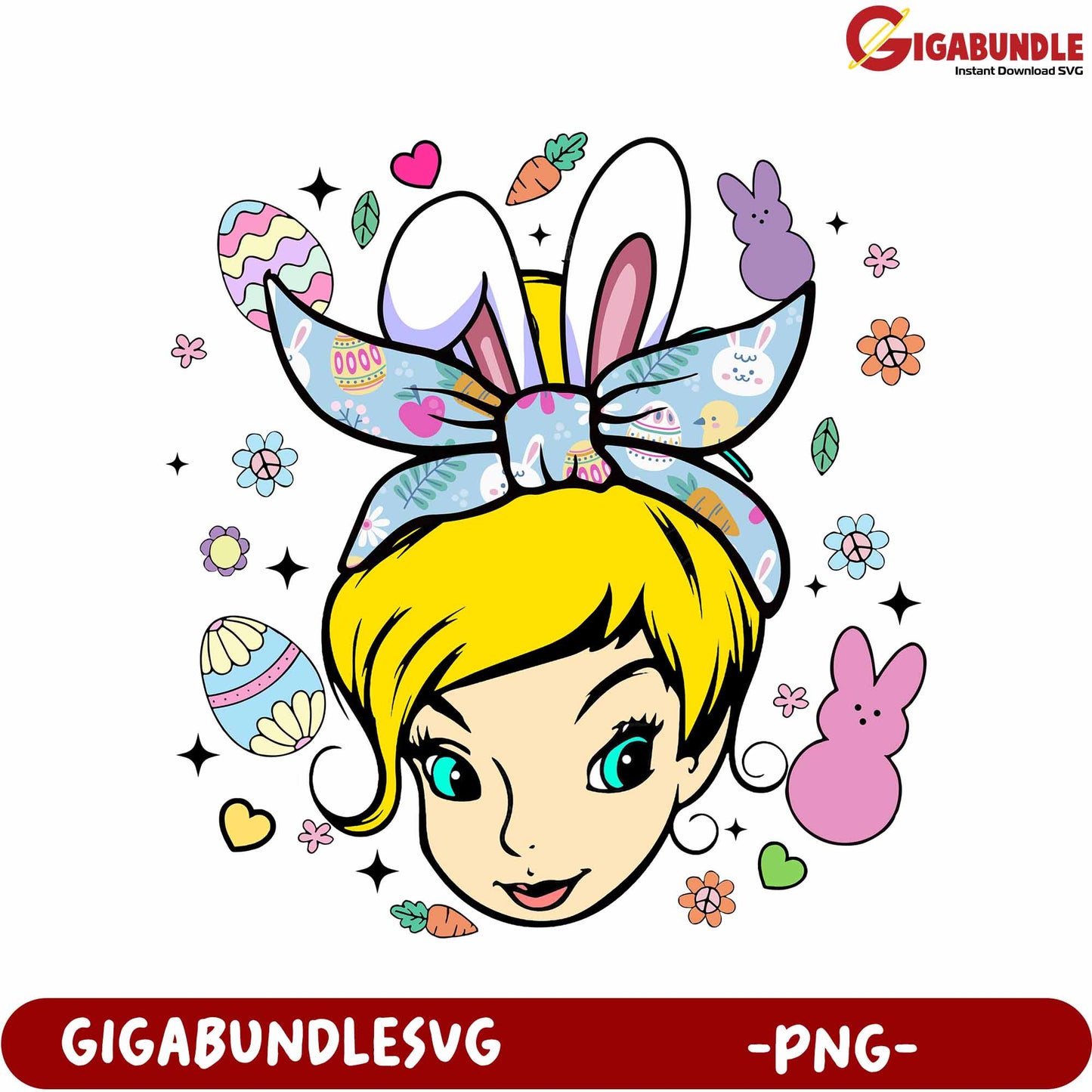 Adorable Bunny Girl Design for Easter Celebrations - PNG Download