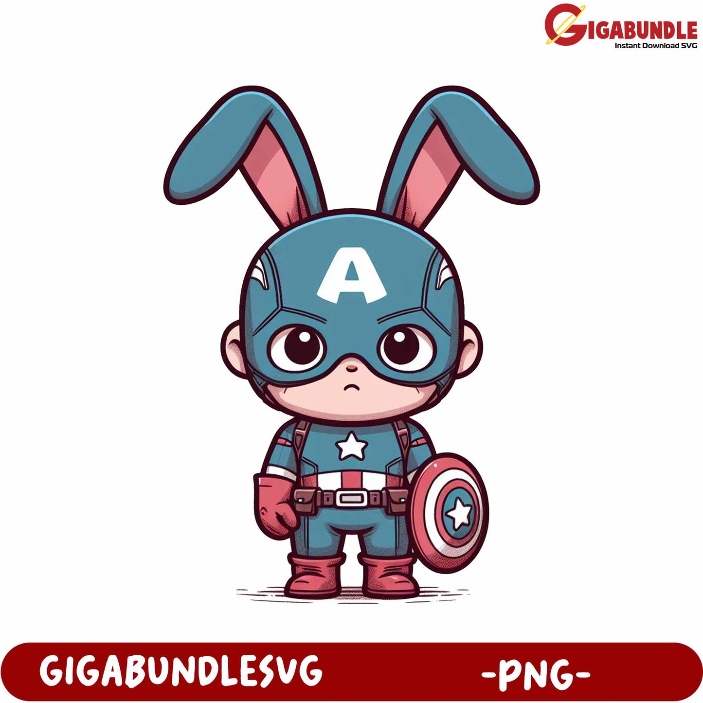 Adorable Bunny Hero Character PNG for Stylish Designs