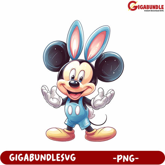 Adorable Bunny Mickey Mouse Character PNG Downloadable Art