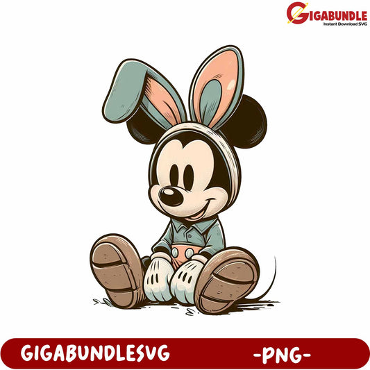 Adorable Bunny Mickey Mouse Character PNG for Creative Projects