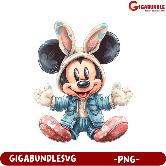 Adorable Bunny Mouse Character PNG for Fun Design Projects