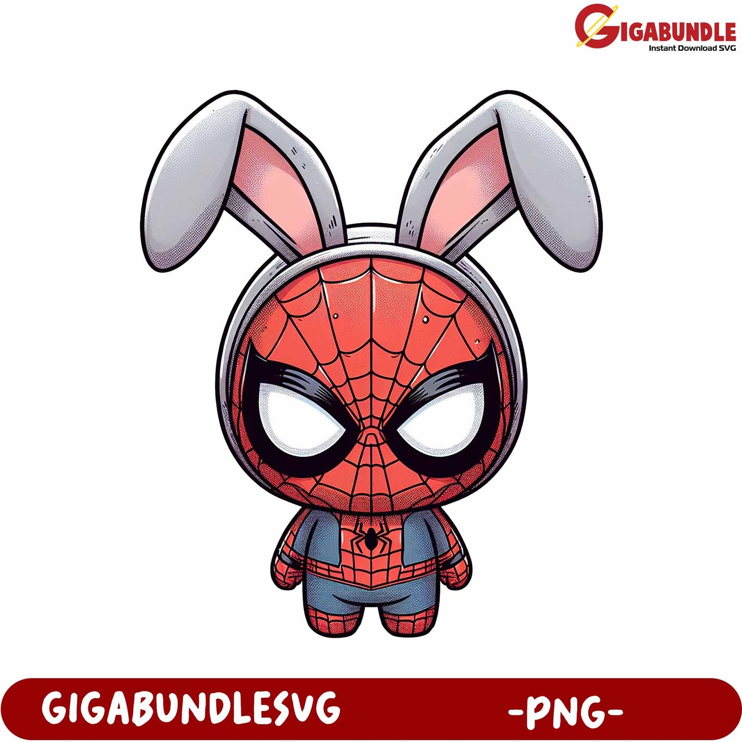 Adorable Bunny Spiderman PNG Design for Fun Projects