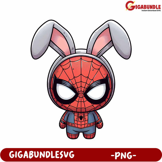 Adorable Bunny Spiderman PNG Design for Fun Projects