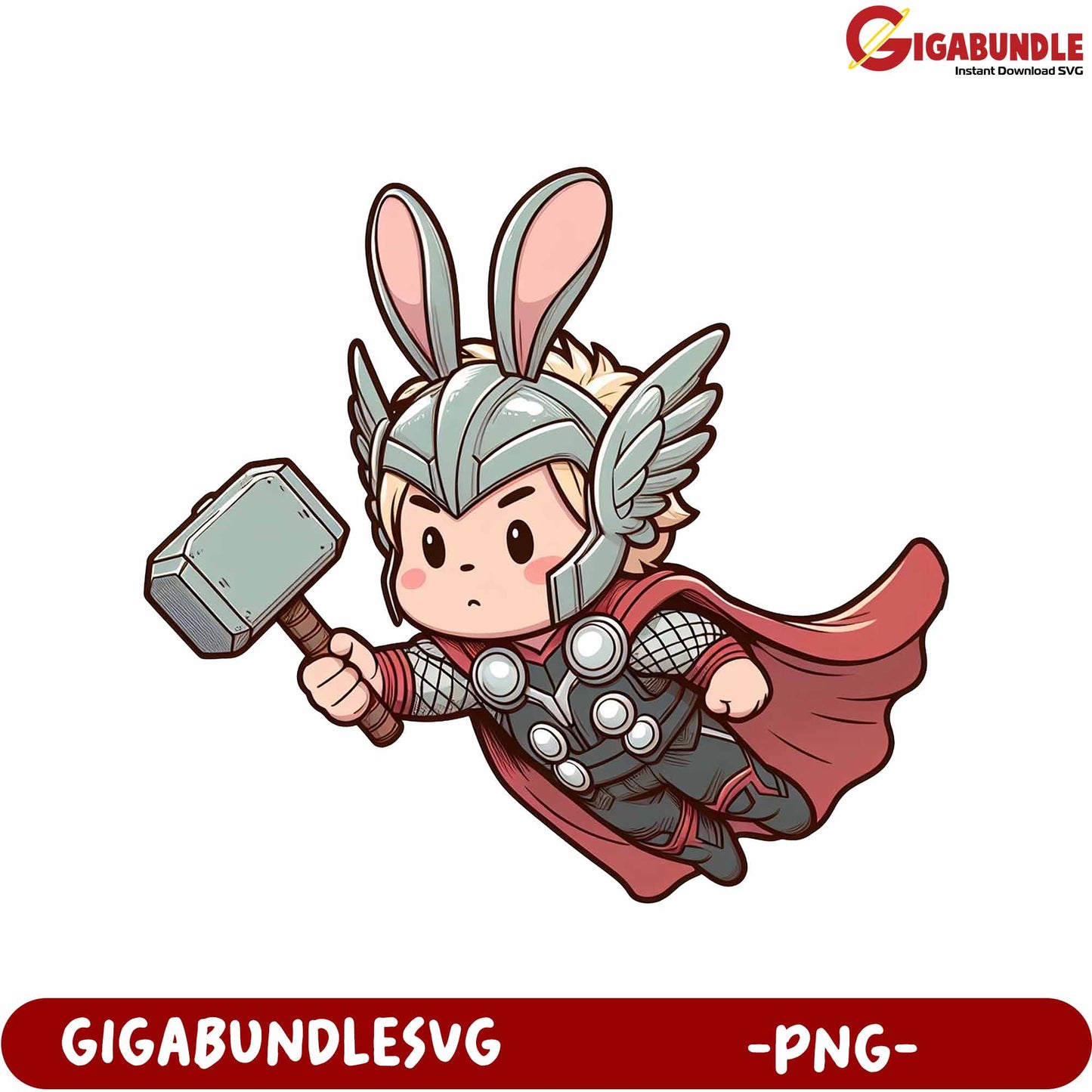 Adorable Bunny Thor PNG Clipart for Creative Projects