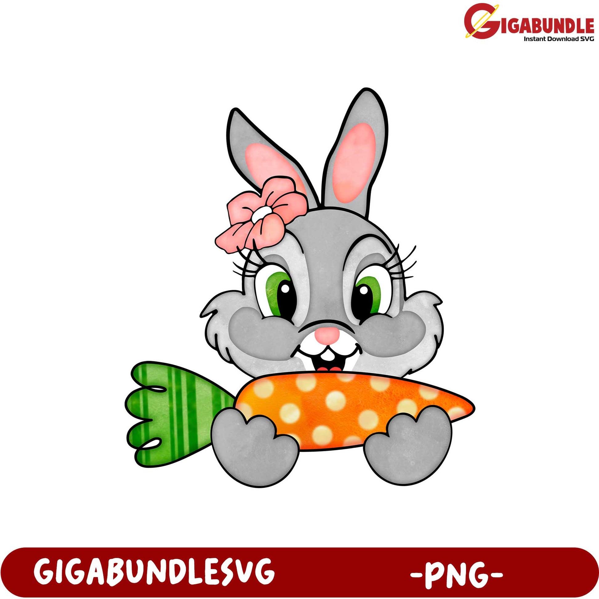 Adorable Bunny with Carrot PNG File for Fun Craft Projects