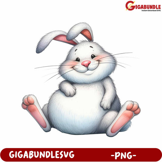 Adorable Cartoon Bunny Illustration - PNG Downloadable Art