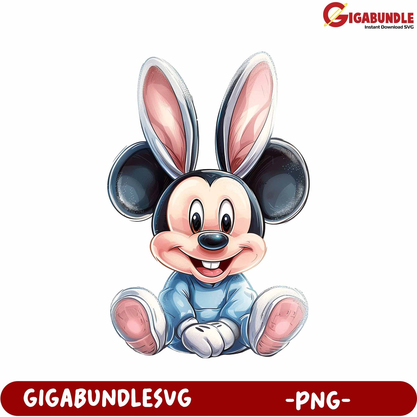 Adorable Cartoon Character PNG with Big Ears and Happy Smile