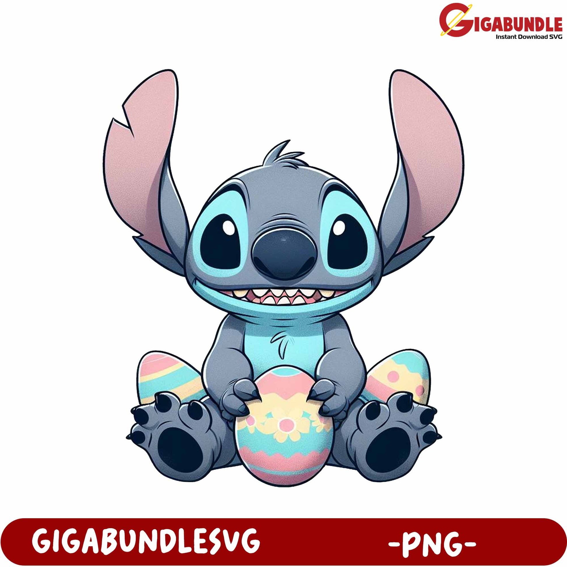 Adorable Cartoon Creature Holding Easter Eggs PNG Image File