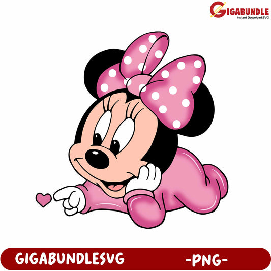 Adorable Character PNG Graphic with Cute Pink Bow Design