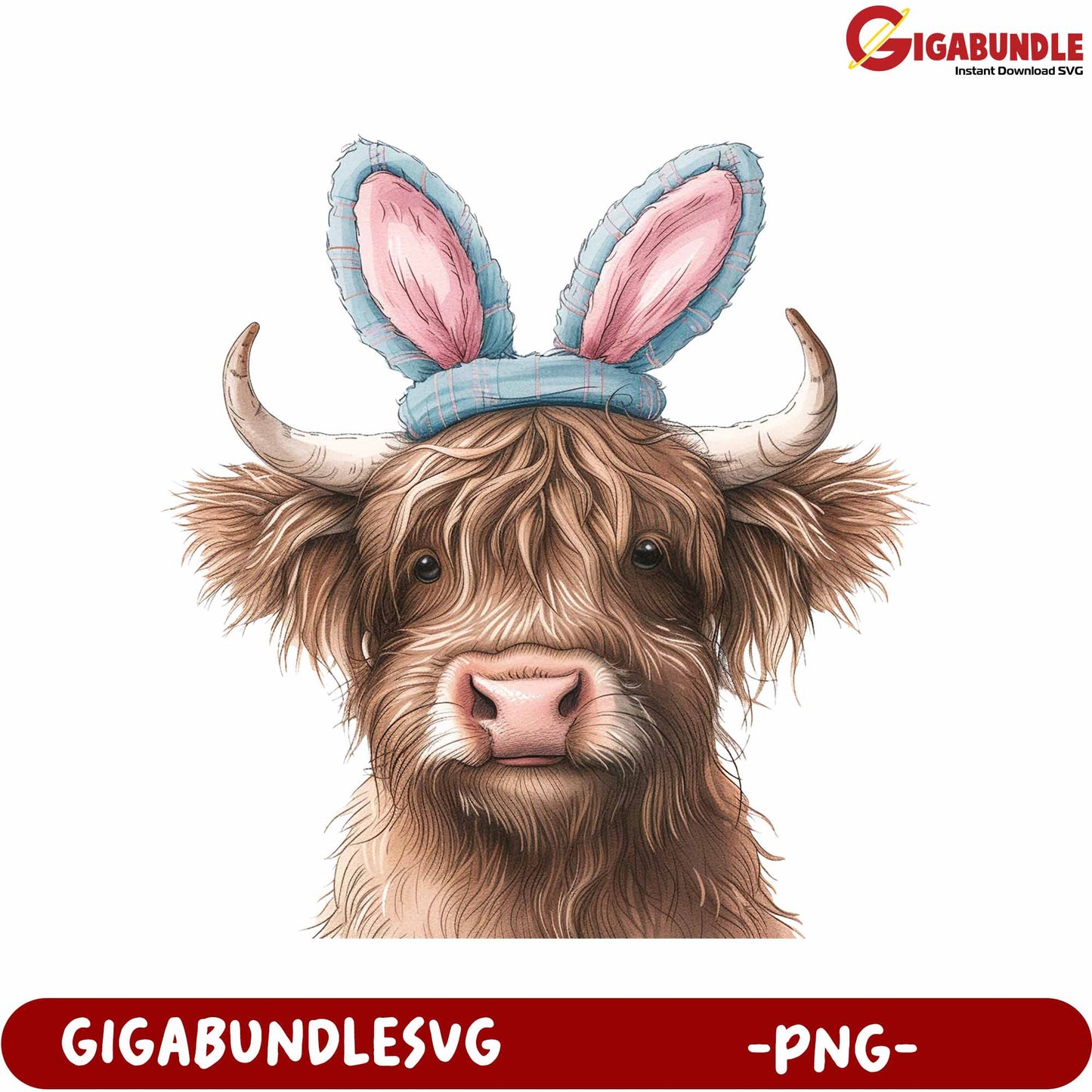 Adorable Cow with Bunny Ears PNG for Fun Designs and Crafts