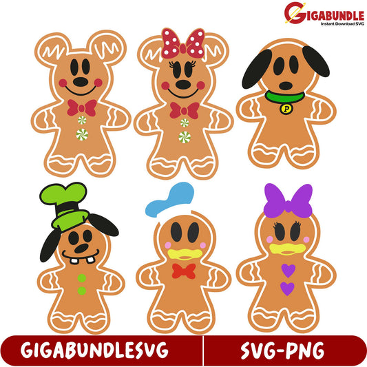 Adorable Gingerbread SVG Bundle - 6 Unique Designs for Crafting