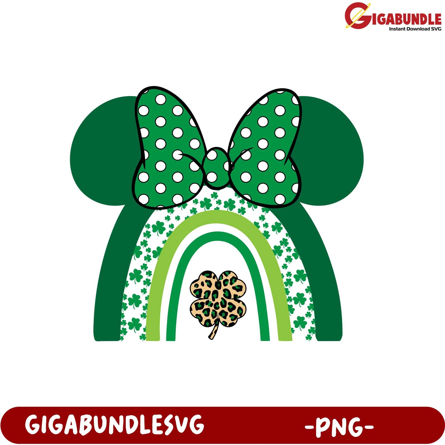 Adorable Green Rainbow with Bow PNG for St. Patrick's Day Fun