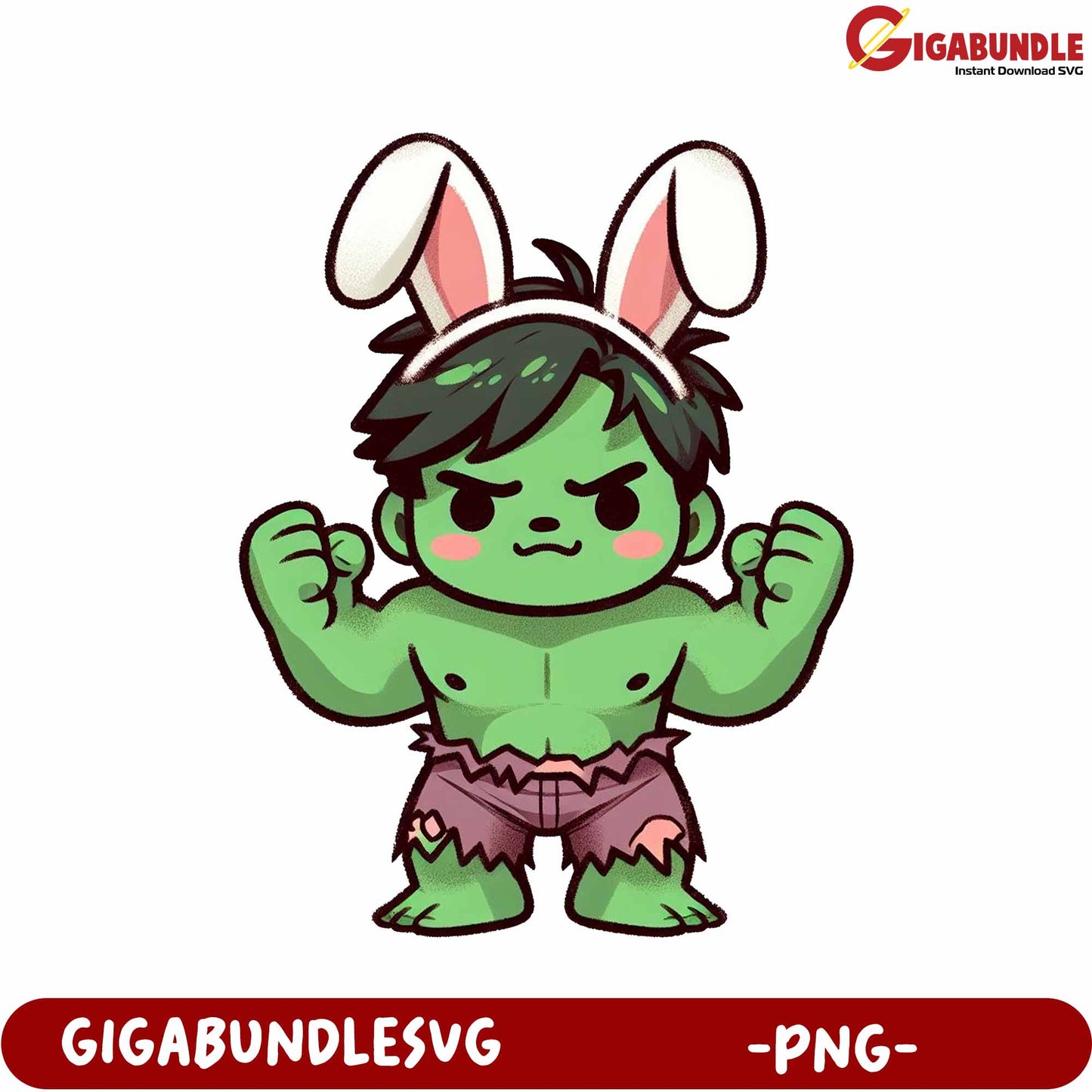 Adorable Hulk Bunny Character PNG for Fun Designs and Crafts