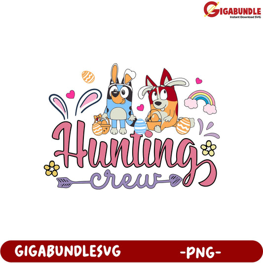 Adorable Hunting Crew PNG Design for Easter Crafts and Decor