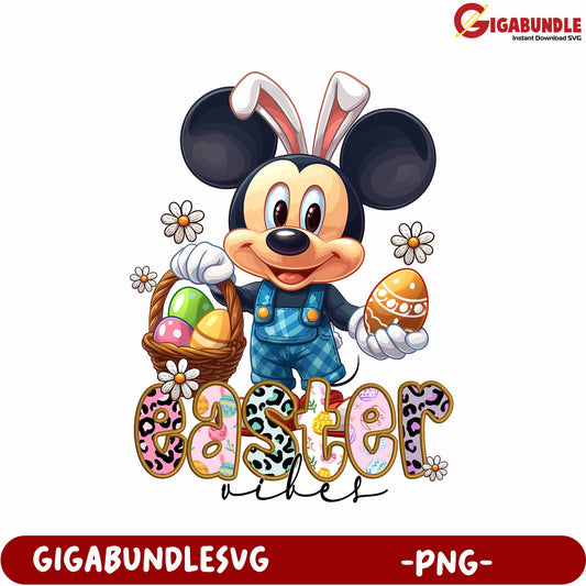Adorable Mickey Mouse Easter Vibes PNG Art for Celebrations