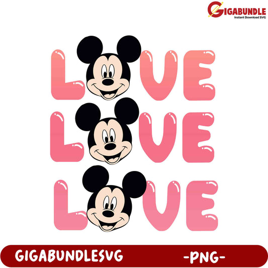 Adorable Mickey Mouse Love PNG - Perfect for Crafts and Designs