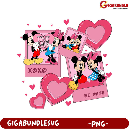 Adorable Mickey and Minnie Love PNG for Valentine's Day Crafts