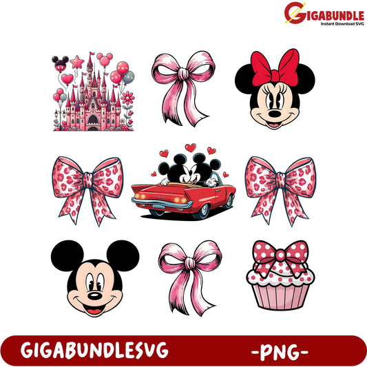 Adorable Mickey and Minnie Mouse PNG Bundle for Crafting Joyful Moments