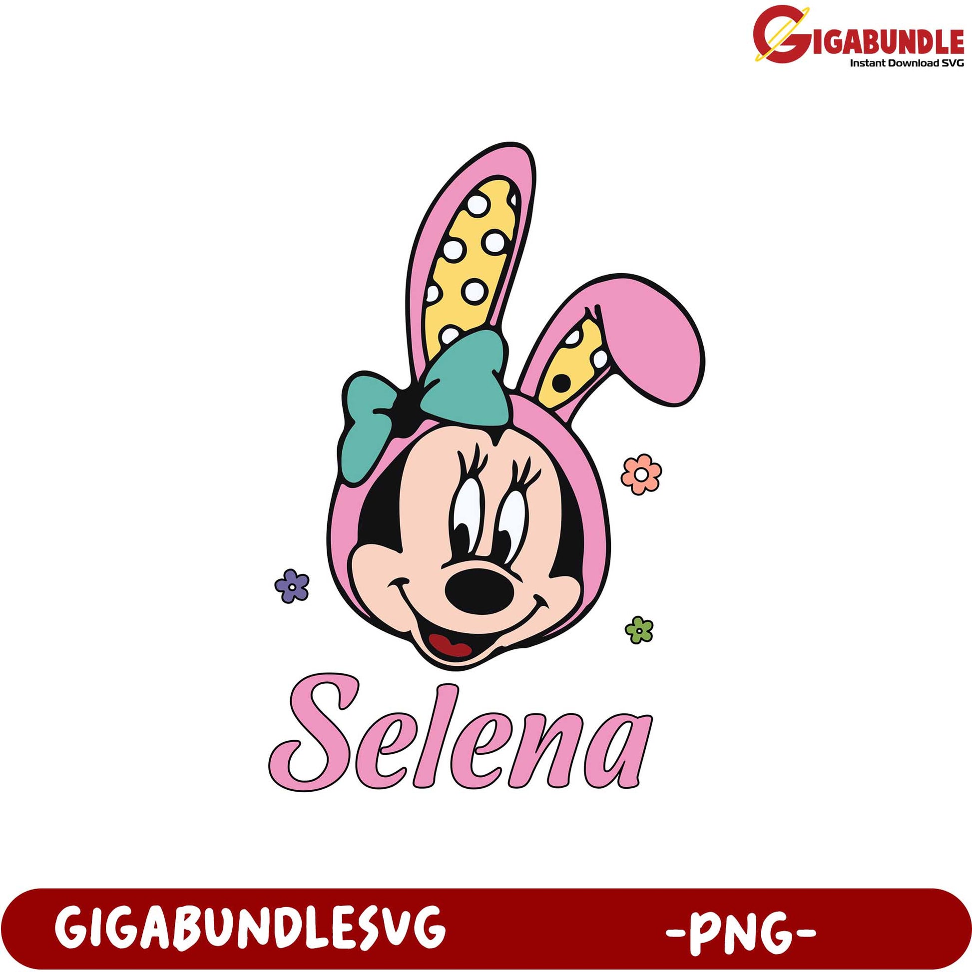 Adorable Minnie Mouse Bunny PNG Design for Easter Celebrations