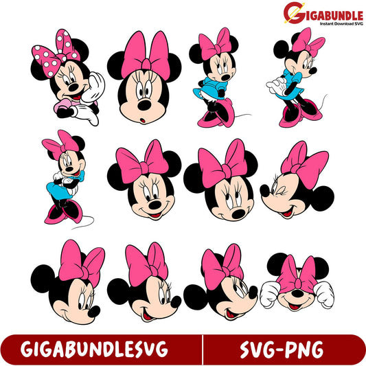 Adorable Minnie Mouse SVG Bundle – Instant Download PNG & SVG