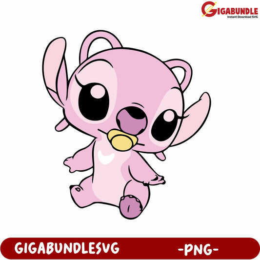 Adorable Pink Character PNG for Instant Download and Crafts