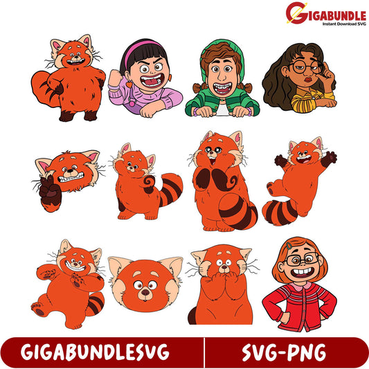 Adorable Red Panda Characters SVG Bundle for Creative Projects