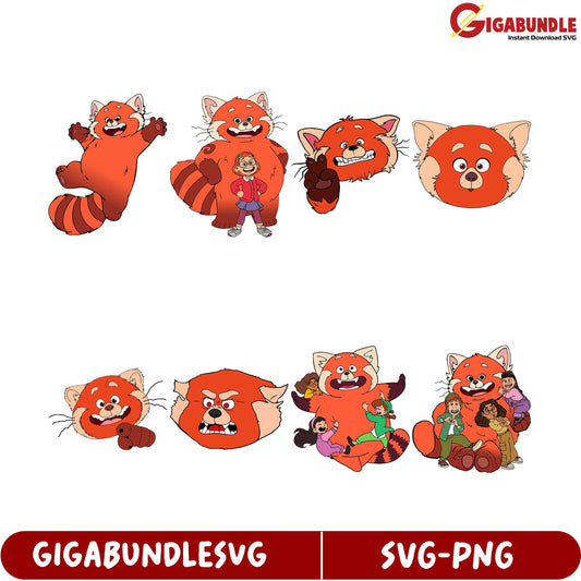 Adorable Red Panda SVG Bundle - Instant Download Graphics